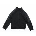 adidas Boys Black Striped Full Zip Sweatshirt Size 7-8 Years