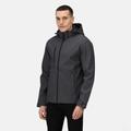 Regatta Professional Men's Wind Resistant Venturer 3 Layer Printable Hooded Softshell Jacket Seal Grey Black