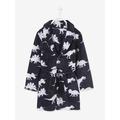 Plush Dinosaur Bathrobe for Boys dark blue/print