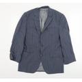 HUGO BOSS Mens Blue Striped Jacket Blazer Size 46