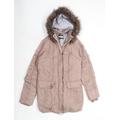 Next Womens Size 10 Brown Faux Fur Trim Hood Coat