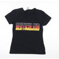 Fruit of the Loom Womens Black Cotton Basic T-Shirt Size XS Crew Neck