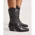 Embroidered Western Calf Boots Wide