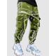 Mens Streetwear Y2K Aesthetic Contrast Paisley Print Cargo Pants Xs Army green