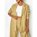 Women Blazers Lapel Button Up Blazer Xl Deep yellow