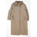 Baracuta Womens Size 16 Textured Brown Faux Fur Collar Trench Coat