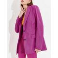 Women Blazers Flap Pockets Button Up Blazer M Light pink