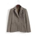 Women Blazers Houndstooth Front Pocket Tweed Blazer S Light coffee