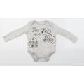 Disney Baby Grey Striped Babygrow One-Piece Size 6-9 Months