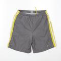 Nike Mens Grey Striped Polyester Athletic Shorts Size S L8 in Regular