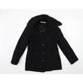 M&Co Womens Black Overcoat Coat Size 10