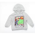 Primark Boys Green Jersey Pullover Hoodie Size 3-4 Years - Avengers