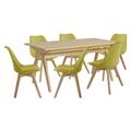 Habitat Jerry Wood Effect Dining Table & 6 Mustard Chairs