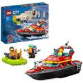 LEGO City Fire Rescue Boat Toy, Floats on Water Set 60373