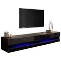 GFW Galicia 150cm LED Wall TV Unit - Black