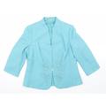 Eastex Womens Blue Jacket Blazer Size 10 - Embroidered