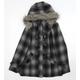 Peacocks Womens Grey Plaid Overcoat Coat Size 8