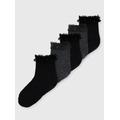 Black & Grey Lace Trim Socks 5 Pack 12.5-3.5