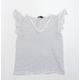 F&F Womens White Striped Basic T-Shirt Size 6