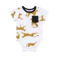 Artie-Leopard Pocket White Baby Boy Short Sleeve Bodysuit | Style My Kid, 12-18M