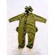 Olive Green Baby Footed Sleepsuit with Front & Bottom Ruffles | Style My Kid, 6-9M