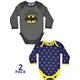 Batman Baby Grow 2 Pack, Official Licensed Batman Baby Playsuit 2 pack, Batman Babygro | Style My Kid, 12-18M