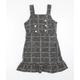 Miss Selfridge Womens Grey Plaid Polyester Tank Dress Size 6 Off the Shoulder