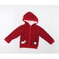 Nutmeg Girls Red Overcoat Coatigan Size 3-4 Years - Heart