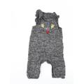 F&F Girls Grey Babygrow One-Piece Size 6-9 Months - CHRISMTAS