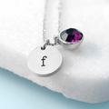 Personalised Monogram Silver Birthstone Crystal and Disc