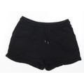 ASOS Womens Black Cotton Sweat Shorts Size 10 Regular Drawstring