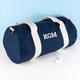 Monogrammed Barrel Gym Bag in Navy