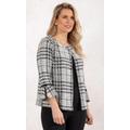 Checked Crop Cotton Jacket - BLACK/WHITE - 10