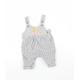 Marks and Spencer Baby Grey Striped Dungaree One-Piece Size Newborn - Birds