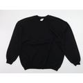 Gildan Womens Black Crew Neck Cotton Pullover Jumper Size XL