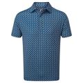 FootJoy Leaping Dolphins Lisle Print Golf Polo Shirt - Ink