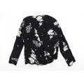 ROXY Womens Black Floral Cotton Basic T-Shirt Size XL V-Neck