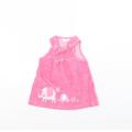 M&Co Girls Pink Corduroy Pinafore/Dungaree Dress Size 0-3 Months