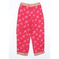 Preworn Womens Pink Floral Cropped Trousers Size 26 in L24 in