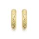9ct Gold Diamond Cut Half Hoop Earrings - 13mm - G2521