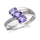 9ct White Gold Tanzanite And Diamond Crossover Ring - EXCLUSIVE - D6804-J