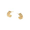 John Hardy 18K Yellow Gold Classic Chain Patterned Huggie Hoop Earrings