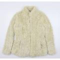 NEXT Womens Ivory Overcoat Coat Size 12 - Faux Fur