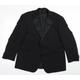 M&S Mens Black Polyester Jacket Blazer Size 44