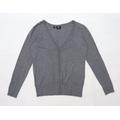 bonprix Womens Grey Knit Cardigan Jumper Size M