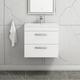 Turin 500 / 600 / 800mm Wall Hung Vanity Unit Gloss White 2 Drawer - Optional Basin