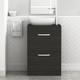 500/600/800mm Hale Black 2 Drawer Free Standing Bathroom Vanity Unit with Sink & Abacus Countertop Basin