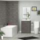 1700 X 700mm Amaze Square Double Ended Bath + Cesar Toilet & 600mm 2 Drawer Vanity Unit Basin