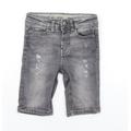 Denim & Co. Boys Grey Straight Jeans Size 2-3 Years - DISTRESSED