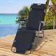 Alfresco 2 In 1 Sun Lounger with Pillow, black